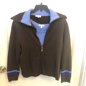 Brown and Blue XL Shell and L Zip Up Jacket